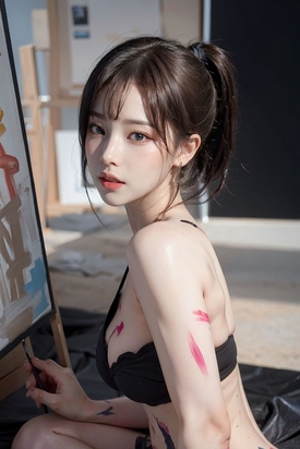 AI 人工智能真人 模拟 写真 Body Painting 画师 美女【107P/64MB】